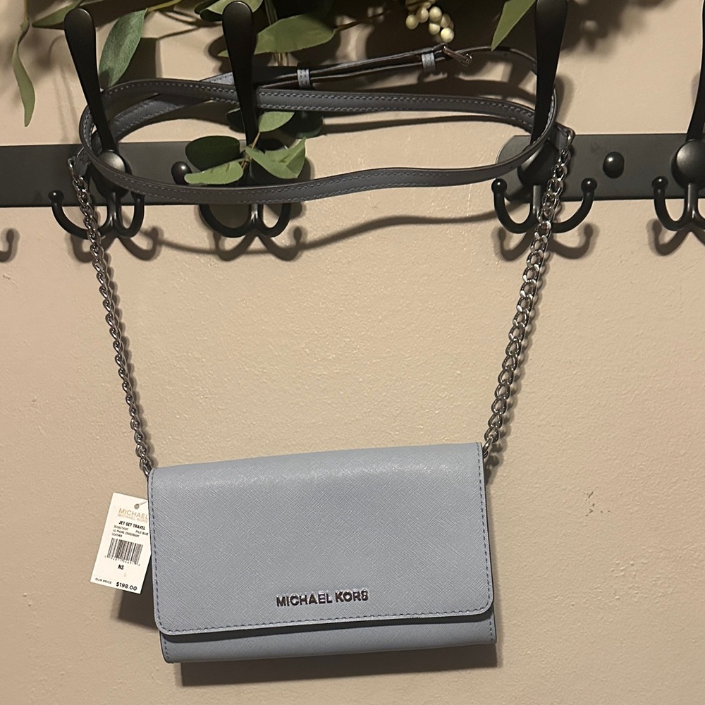 Michael Kors Jet Set Pale Blue Crossbody Bag NEW WITH TAGS